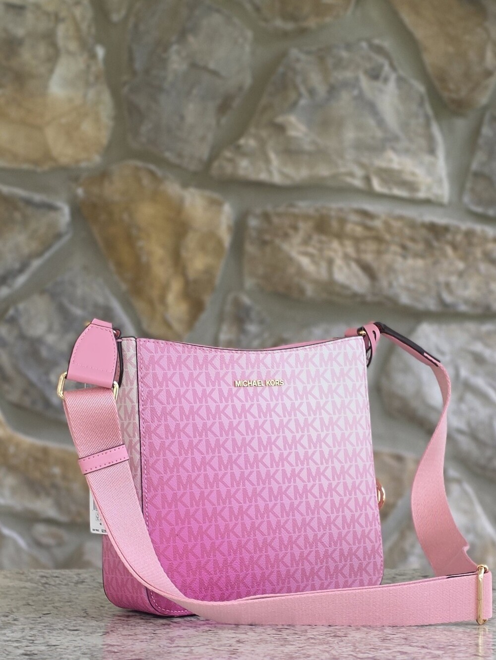 Michael Kors Jet Set Travel Small Logo Ombré Pink Crossbody